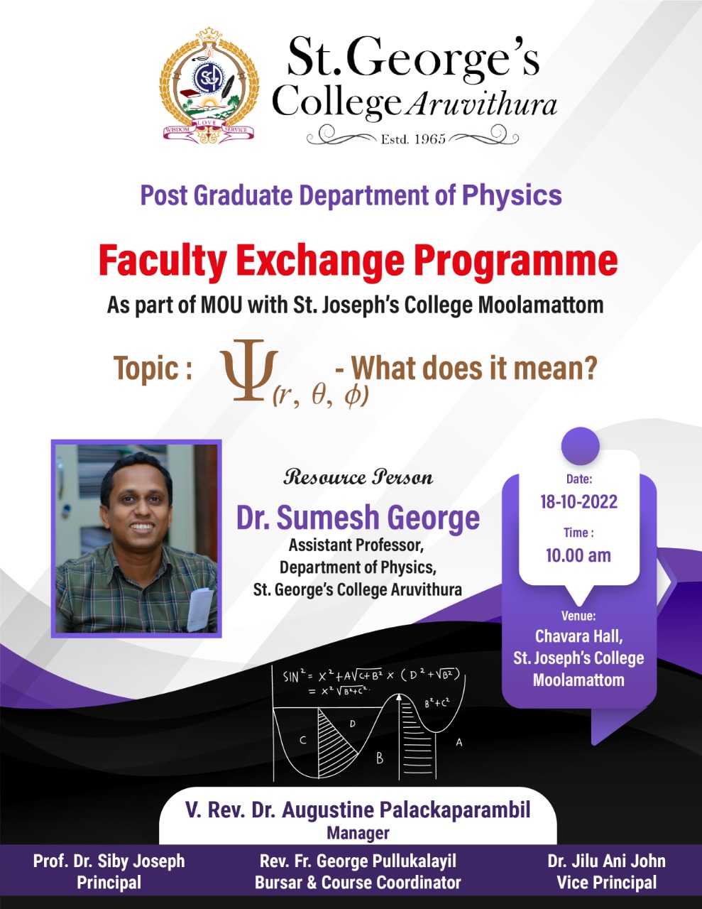 Faculty Exchange Programme - PG Department of Physics
